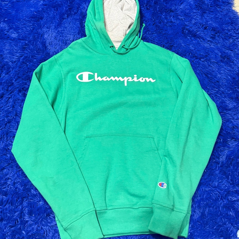 Champion Gray and Green Athletic Hoodie